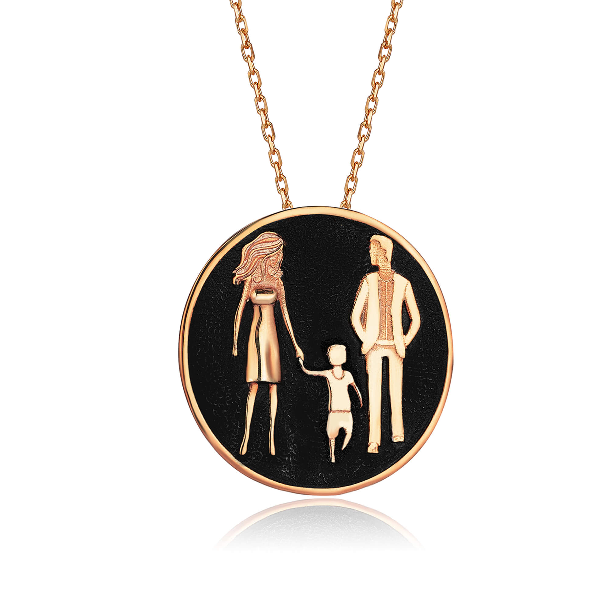 Personalized Family Silhouette Necklace – Custom Gold or Silver Pendant ...